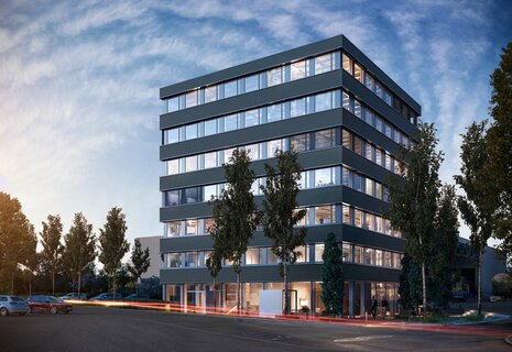 Moderner Bürokomplex im Gewerbe- und Industrieareal Isemeyer in Rheinfelden