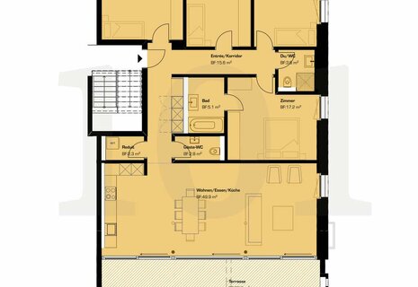 Moderne, helle 5.5 Zimmer-Wohnung mit 35,5 m² grosser Terrasse