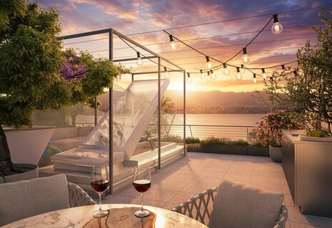 Wenige Schritte vom See - 3.5 Zimmer Dachwohnung mit grosser Terrasse zum Geniessen