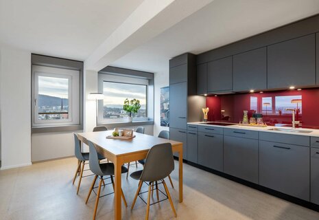 City-Sky-Living: 3.5 Zimmerwohnung mit Panorama