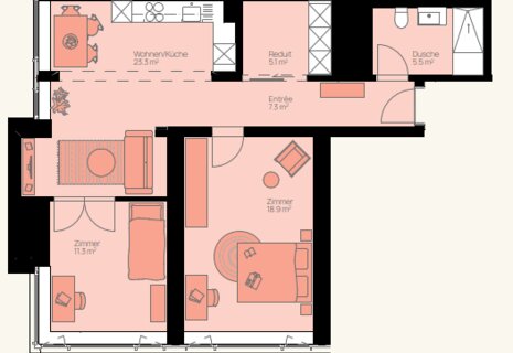 City-Sky-Living: 3.5 Zimmerwohnung mit Panorama