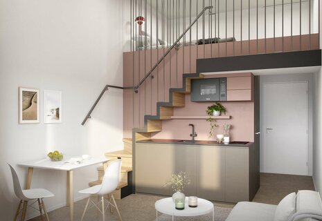 1 Zimmer Mezzanine im 22. OG