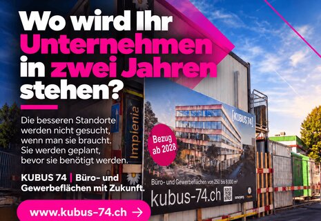 KUBUS 74 | Flexible Büro- und Gewerbeflächen ab 230 m² – Bezug Frühling 2028